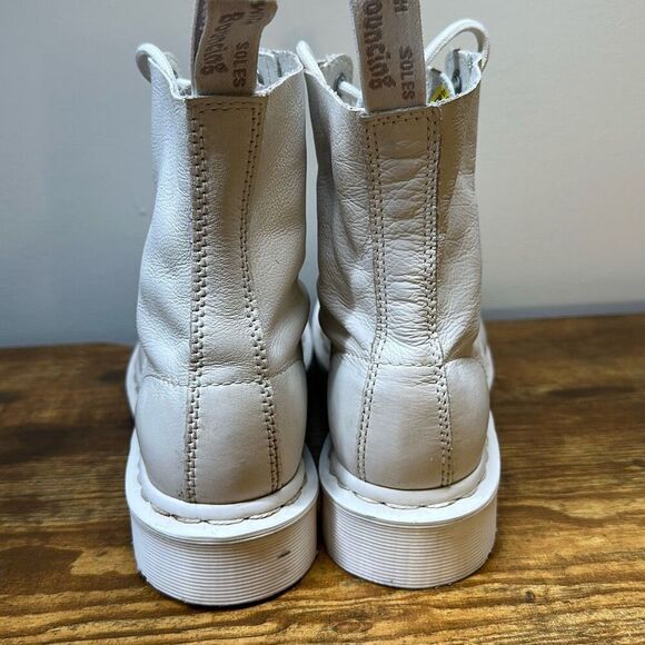 Dr Martens 1460 Pascal Mono White Combat Boots Leather size 6 - Picture 8 of 13